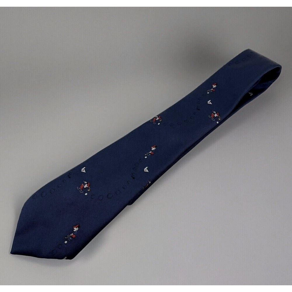 VTG USA Balancine The Tie Works Disney‎ Mickey Mouse Neck Tie Navy GOLF CA